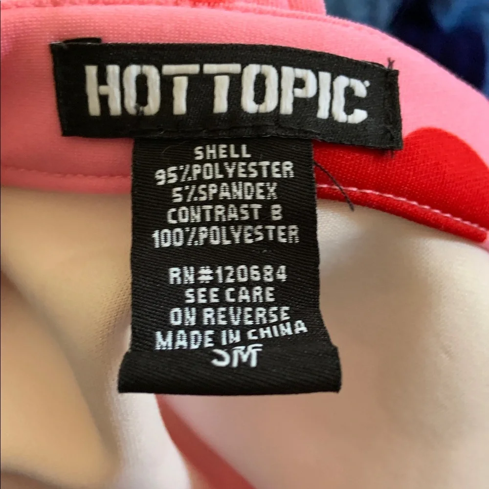 Hot Topic Skirtall Pink Dress with Red Hearts S/M anime cosplay Comic-Con